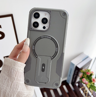 Étui de protection hybride magnétique avec chargement sans fil et béquille invisible pour iPhone 17 Air, 16E, 16 Pro Max, 15 Plus, 14, 13, 12, 11