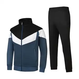 Conjuntos de chándal de lujo para hombre, chándal de poliéster con cremallera, ropa deportiva de alta calidad