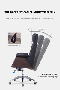 Fauteuil <span class=keywords><strong>de</strong></span> <span class=keywords><strong>Bureau</strong></span> <span class=keywords><strong>de</strong></span> Luxe pour la Maison; <span class=keywords><strong>Chaise</strong></span> Pivotante Inclinable en Cuir, Fauteuil <span class=keywords><strong>de</strong></span> <span class=keywords><strong>Bureau</strong></span> Ergonomique pour Patron - Product Image 2
