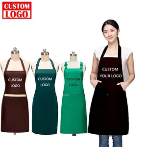 Factory Directly Supply Kitchen Apron Set Polyester Simple Style Aprons For Promotional Gifts