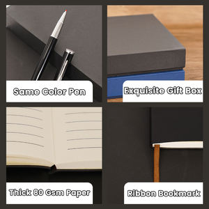 Impression de logo personnalisé Étudiants <span class=keywords><strong>A5</strong></span> Agenda Journaux Business Gift Box Set Cahier de notes en cuir PU - Product Image 4