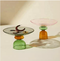 Bol à bijoux en verre borosilicaté multicolore résistant à la chaleur soufflé à la main sur mesure avec base