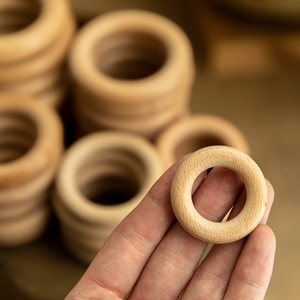 40mm Hêtre <span class=keywords><strong>Anneau</strong></span> Bébé Nouveau-Né Accessoires <span class=keywords><strong>De</strong></span> <span class=keywords><strong>Dentition</strong></span> En Bois Porte-Bague - Product Image 4