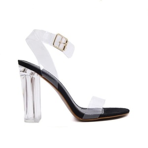 Spot signore di nuovo chiaro tacchi di cristallo con open toe in PU scarpe di cuoio degli alti talloni delle donne - Product Image 6