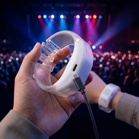 Pulsera Ajustable con Logotipo Personalizado, DMX, NFC, RFID, Recargable Tipo-C, Control de Señal RF 2.4G/433MHz, LED RGB