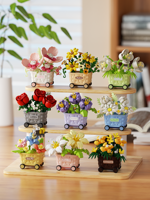 Best-seller Flower Carriage Collection Gift Box Edition Series 143 pièces en plastique micro-particules blocs de construction jouet éducatif