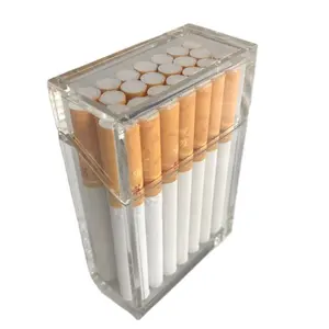 热卖透明透明塑料磁性定制亚克力烟盒20支香烟包装
