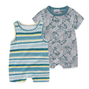 Mameluco sin mangas de verano para niños, mono 100% de algodón para bebé recién nacido, traje para gatear con cierre de botón transfronterizo - Product Image 3