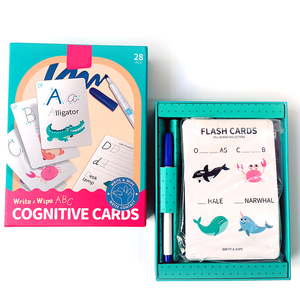 Early Education Toys For Babies Writing And Wipe ABC Cognitive Cards 28 Pcs Training Flash Card Montessori Customized Toys - Product Image 1