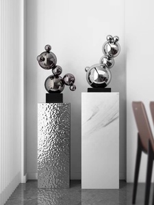 Boules de miroir en métal modernes personnalisées pour l'extérieur sculpture artistique moderne sculpture de bulles en métal pour la décoration artistique d'hôtel - Product Image 2