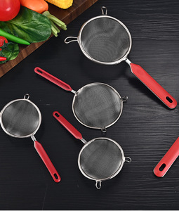 Hộ Gia Đình Nhà máy đồ dùng nhà bếp đôi tai lưới dầu thép không gỉ lọc lọc sàng với màu đỏ xử lý - Product Image 2