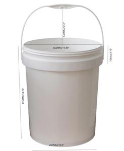 Seau en <span class=keywords><strong>plastique</strong></span> blanc recyclable de <span class=keywords><strong>20</strong></span> <span class=keywords><strong>litres</strong></span>, durable, de qualité alimentaire, sans BPA, avec couvercle, provenant de Chine, SDPAC. - Product Image 4