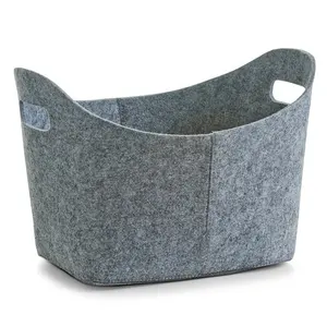 OEM wholesale collapsible folding felt storage basket for firewood storage