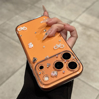 Coque de téléphone transparente en PC rigide avec strass, perles et nœud papillon pour iPhone 18 Pro Max, design personnalisé, style féminin, compatible iPhone 17