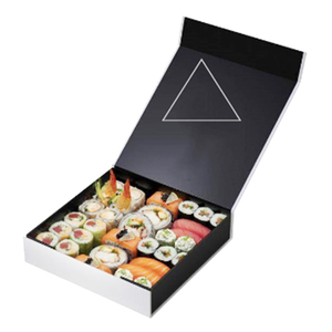 Luxury magnetic cardboard delivery box eco takeaway food packaging paper box custom sushi box