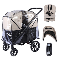 Voyage en plein air de luxe confort pliable pliable 4 roues double 2 sièges enfants bébé poussette chariot Wagon avec auvent