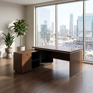 Escritorio Moderno, Económico y Duradero, Silla de Escritorio y Gabinete Lateral de Madera, Adecuado para Uso Escolar, Gerencial y Supervisorial - Product Image 4