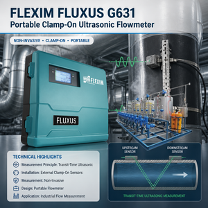 เครื่องวัดการไหลของก๊าซแบบพกพา Ultrasonic Flow Meter รุ่น Original Flexim FLUXUS G631 - Product Image 1