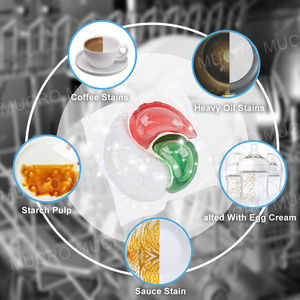 Mucro Eco-Friendly Kitchen Household Dishwasher Detergent Pods Powder Liquid <span class=keywords><strong>Gel</strong></span> for Oil Stain Removal String Cleaning Boxed - Product Image 4