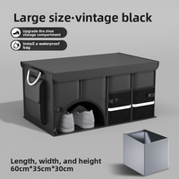 Organisateur de coffre de voiture pliable en tissu Oxford, boîte de rangement de voiture de 75L, grande capacité, pliable, étanche avec couvercle pour SUV et berlines