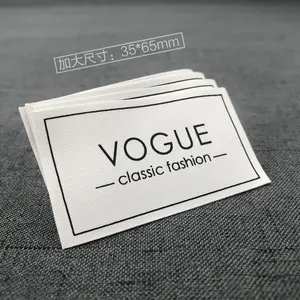 Etiqueta tecido personalizado logotipo poliéster e algodão de alta densidade vestuário tecido etiqueta remendo costurar em sacos de roupas lavável etiquetas principais
