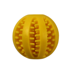 Bola dispensadora de comida para mascotas OEM, juguete interactivo para mordedura, alimentación lenta, juguetes educativos para perros, tren, fugas ajustables, aperitivos, TPR suave - Product Image 3