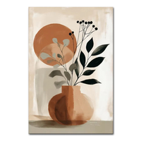Art mural abstrait floral minimaliste bohème, toile peinte à la main, aquarelle, nature morte, fleurs, affiche, décoration de salon, maison, Mintura