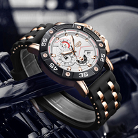 Montre à quartz LIGE LG89215 en silicone blanc pour homme, mode, lumineuse, étanche, chronographe, montre-bracelet homme de haute qualité