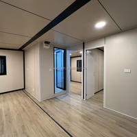 Maison conteneur extensible de 20 pieds en bois moderne, maisonnette préfabriquée de luxe pour glamping, complexe hôtelier, jardin, ADU, maison d'hôtes