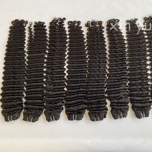 Tóc Trinh Nữ các nhà cung cấp bán buôn giá rẻ 100% nguyên liệu tóc con người bó 12A lớp sâu đôi sợi ngang đền Ấn Độ nguyên tóc - Product Image 1