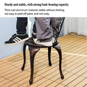 Muebles <span class=keywords><strong>de</strong></span> Jardín <span class=keywords><strong>de</strong></span> Aluminio Fundido con MOQ Bajo, Mesa Redonda Desmontable para Patio y 2 Sillas - Product Image 5
