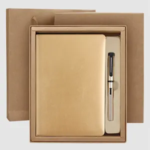 कस्टम लोगो के साथ लक्जरी स्मारिका कॉर्पोरेट उपहार A5 नोटबुक उपहार सेट बॉक्स और कलम