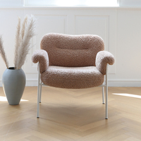 Fauteuil lounge rembourré de luxe moderne et design avec structure en métal Mobilier de salon inclinable confortable pour chambre à coucher d'hôtel