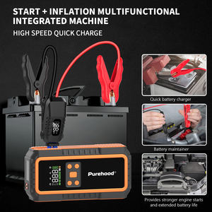 Мощное пусковое устройство для всех транспортных средств с напряжением 12 В: многофункциональный портативный бустер с воздушным насосом, блоком питания и светодиодной подсветкой - Product Image 4