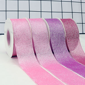 Pita Glitter buatan tangan oranye pita poli <span class=keywords><strong>mesh</strong></span> metalik emas poliester kemasan pita glitter metalik - Product Image 6