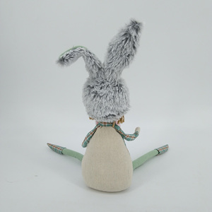 Tela hecha a mano conejo sentado decoración primavera <span class=keywords><strong>Pascua</strong></span> adornos decorativos <span class=keywords><strong>conejito</strong></span> tela hecha a mano artesanía - Product Image 4