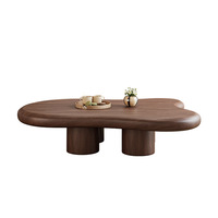 Nouvelle table basse créative en bois massif brun irrégulier, meubles de salon modernes et durables