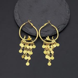 Boucles d'oreilles créoles classiques unisexes JXX plaquées or 24 carats, bijoux en laiton avec sertissage griffe, modèle JEQ-S55 - Product Image 6