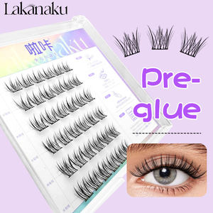 LAKANAKU自粘睫毛簇段预切割预胶水Diy簇睫毛定制不需要胶水压在簇睫毛上 - Product Image 1