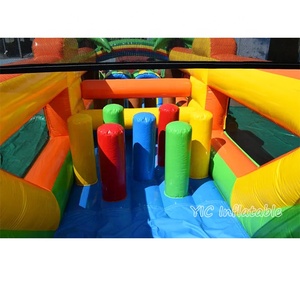 Parcours d'obstacles gonflable en gros avec château sauteur et toboggan pour enfants, idéal pour le jardin - Product Image 5