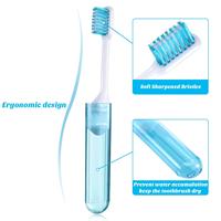 2024 nouveau Style 5 couleurs brosse à dents pliante avec boîte d'emballage individuelle pour voyager et Camping randonnée en plein air