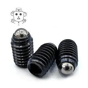 Ball Plunger Spring Loaded M3 x 30mm Set Screw Black Oxide Hex Socket Ball Point Slotted Headless Set Screws