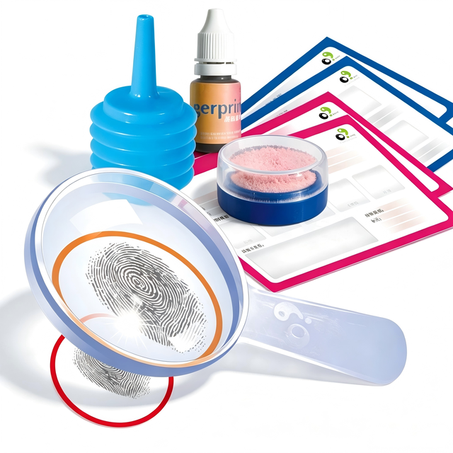 Fingerprint Collecting Kit for Kids, Fingerprint Identification DIY Science Experiment Set, School Teaching Instrument