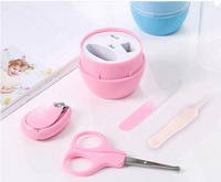 Kit de manucure pour bébé le plus vendu en gros, comprenant des ciseaux à ongles, un coupe-ongles, un cure-oreille et une lime à ongles