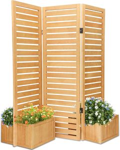 Boîte de jardinière d'arrière-cour ensembles de jardin extérieur Rasied lits jardinière cèdre écran de confidentialité pour terrasse patio avec boîtes de jardinière - Product Image 1