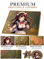 Papan Shikishi Anime OEM ODM dengan Cetakan Foil Emas untuk Karakter Seni, Grosir