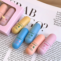 Gloss à lèvres miniature en forme de capsule au design unique, gloss brillant, cosmétiques en vrac, maquillage personnalisé, couleur personnalisée