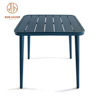Table de salle à manger pour café, Bar, Restaurant, mobilier de jardin en plein air, Table carrée en aluminium moulé