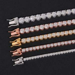 High Quality Pass Diamond Tester Hiphop 925 <b>Sterling</b> <b>Silver</b> Brilliant Cut Gold Plated 2mm 3mm 4mm 5mm 6.5mm Moissanite <b>Bracelet</b> - Product Image 6