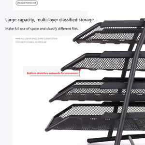 سوبر سبتمبر Wideny مكتب سطح المكتب سلك معدني درج الورق الرسالة وثيقة صينية المنظم 4 طبقات تكويم مكتب شبكة ملف صينية - Product Image 3